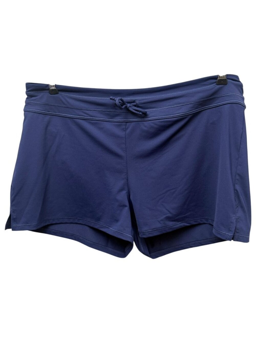 Athleta Women's Navy Blue Athletic Shorts Large Drawstring with Brief Liner